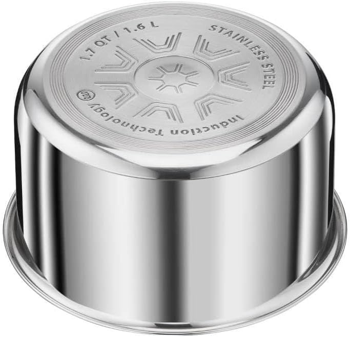 طقم SEB COMPACT من 6 قطع من الستانلس ستيل متوافق مع الحث الحراري L653S604 3