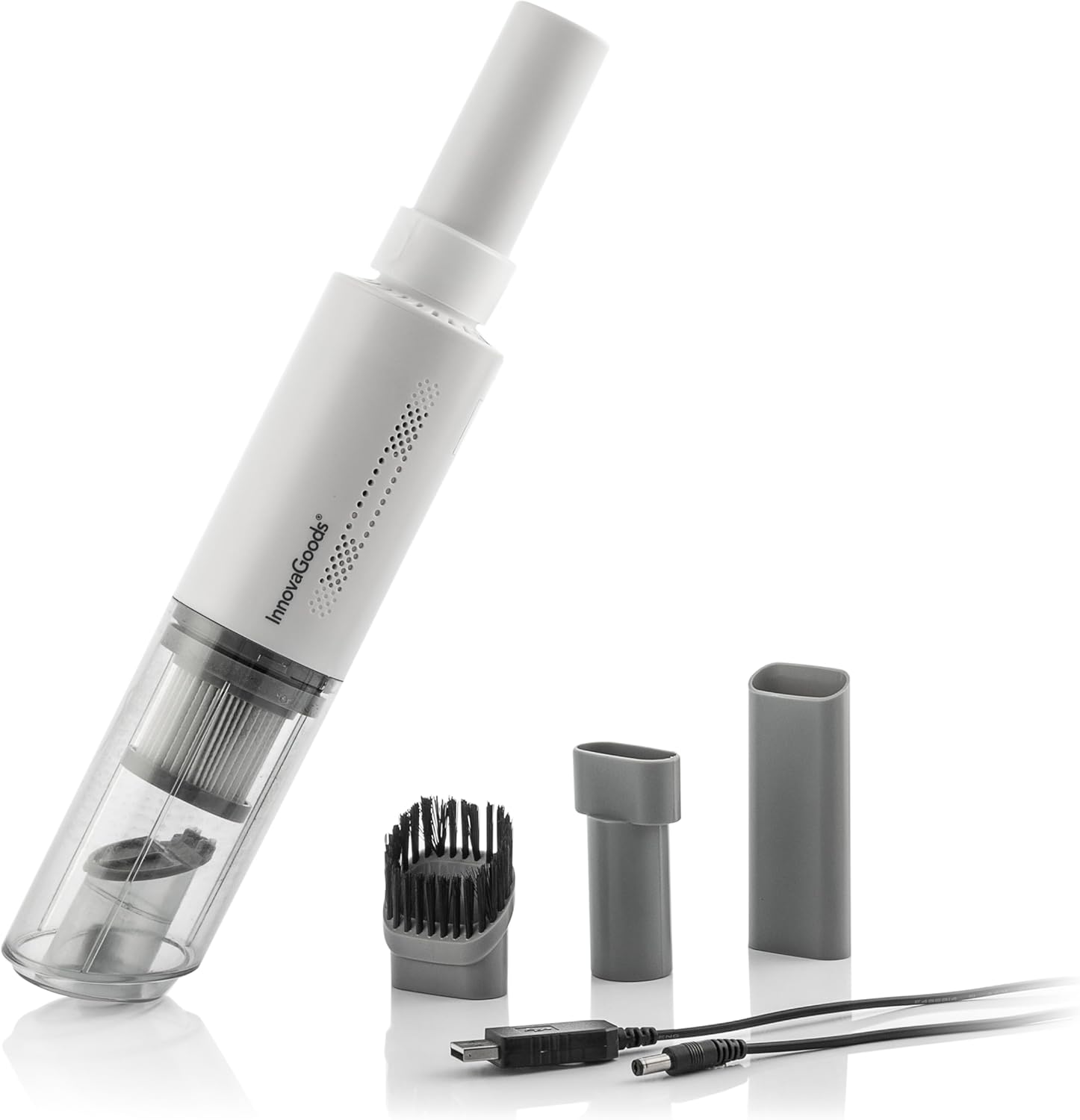 مكنسة يدوية قابلة لإعادة الشحن من InnovaGoods مع 3 ملحقات، بيضاء، 70 واط by InnovaGoods - View 2