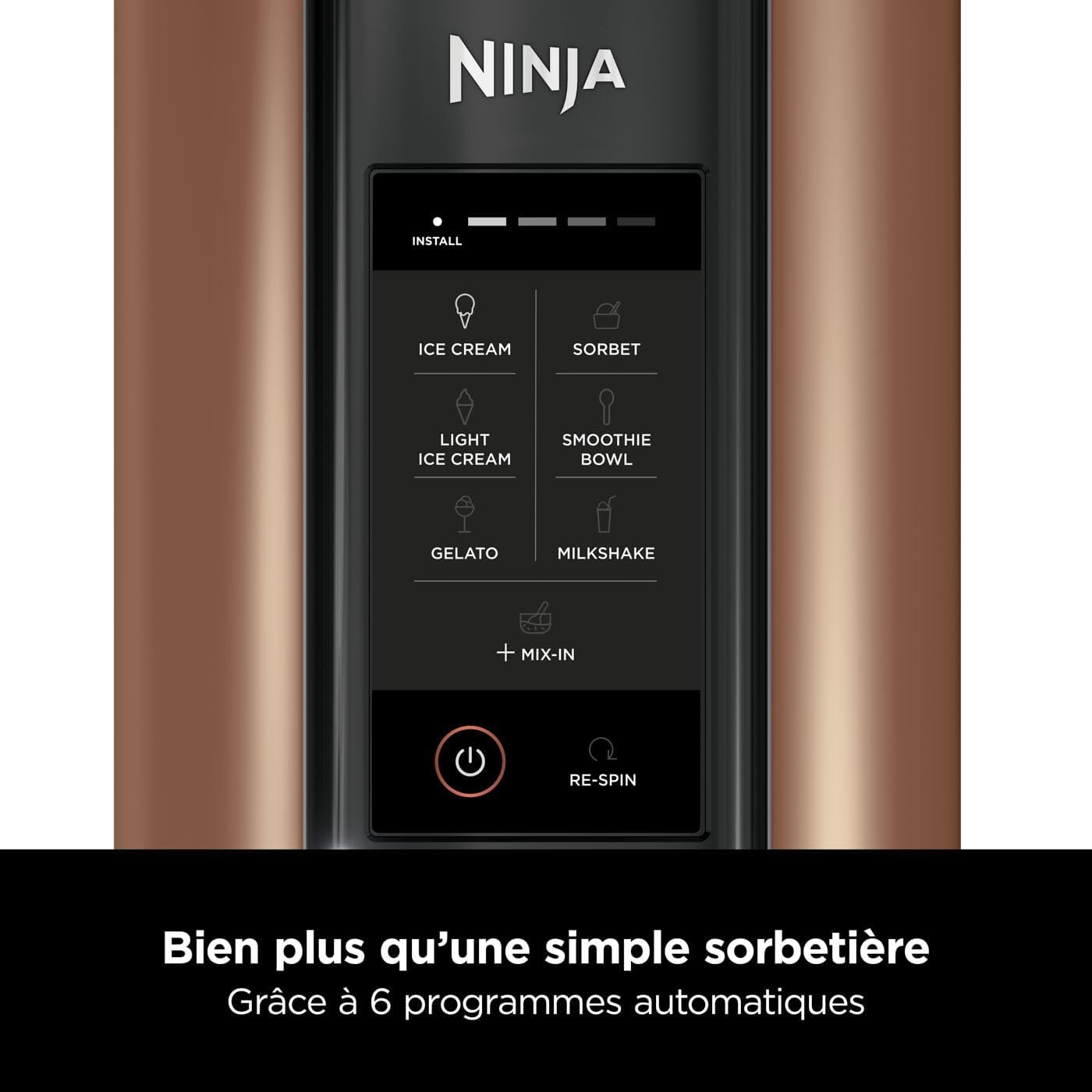 Sorbetière Ninja CREAMi – 800W – 1,4L – 7 Programmes – Noir/Cuivre 5