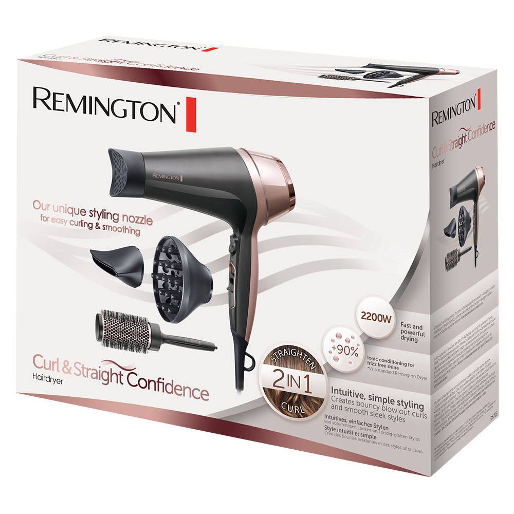 مجفف الشعر ريمنجتون Curl & Straight Confidence 2200 واط مع 3 ملحقات by Remington - View 2