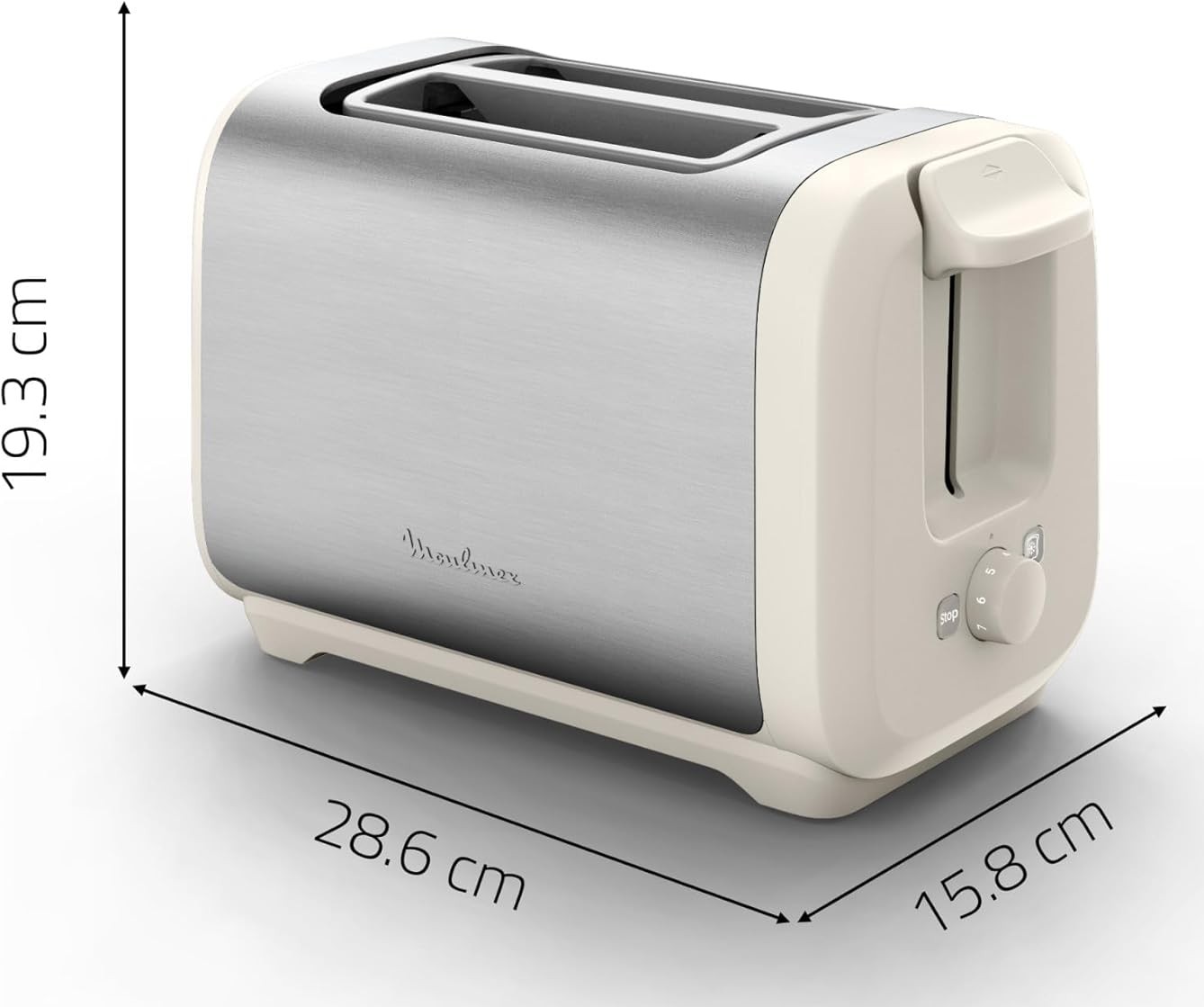 Grille-pain 2 fentes, chauffe-viennoiseries Subito, Moulinex 1300W 8