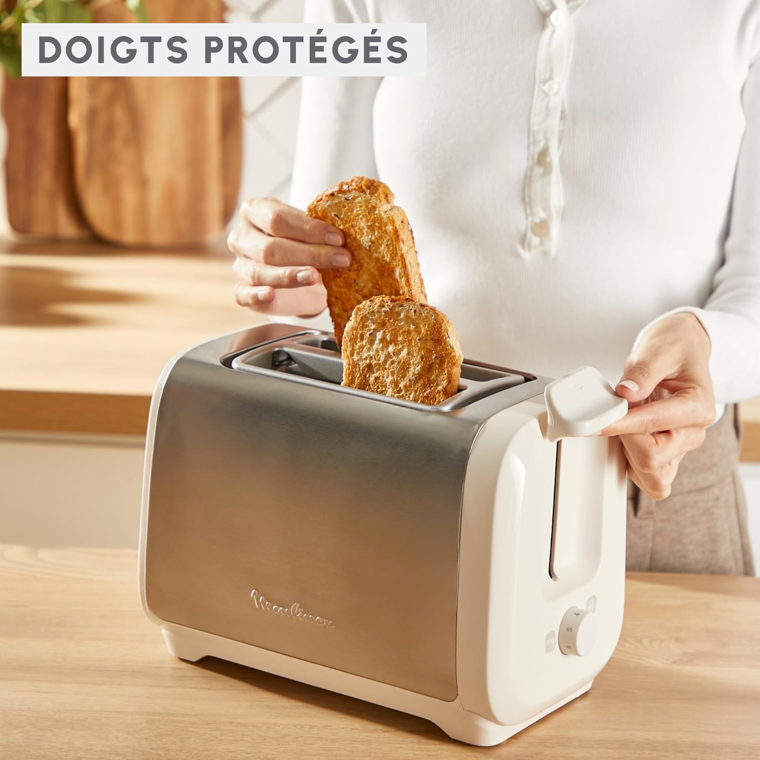 Grille-pain 2 fentes, chauffe-viennoiseries Subito, Moulinex 1300W 7