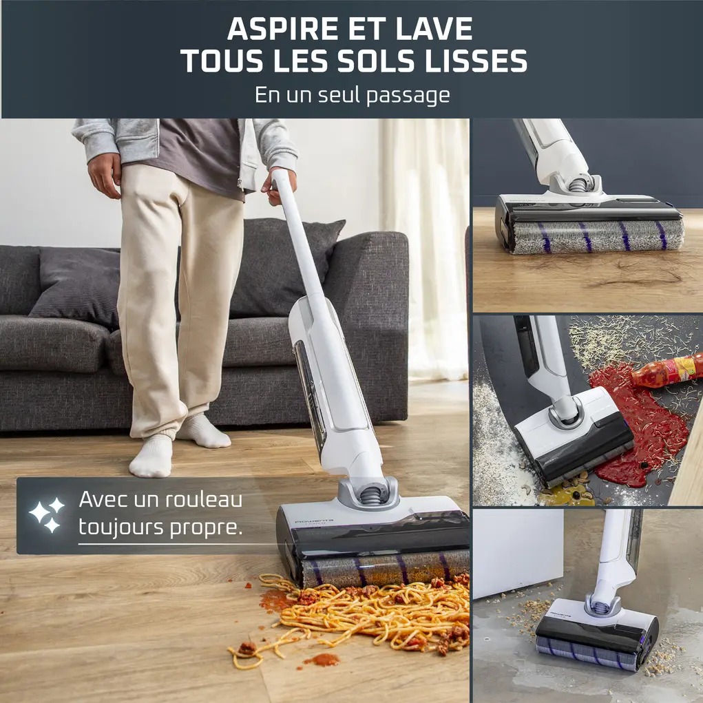 X-Clean 10 Aspirateur laveur sans fil, Longue autonomie, Nettoyage et séchage automatique 3