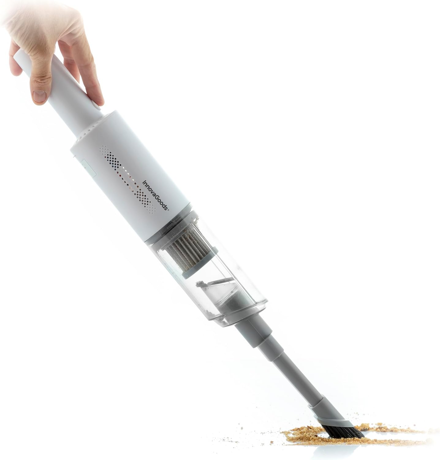 مكنسة يدوية قابلة لإعادة الشحن من InnovaGoods مع 3 ملحقات، بيضاء، 70 واط by InnovaGoods