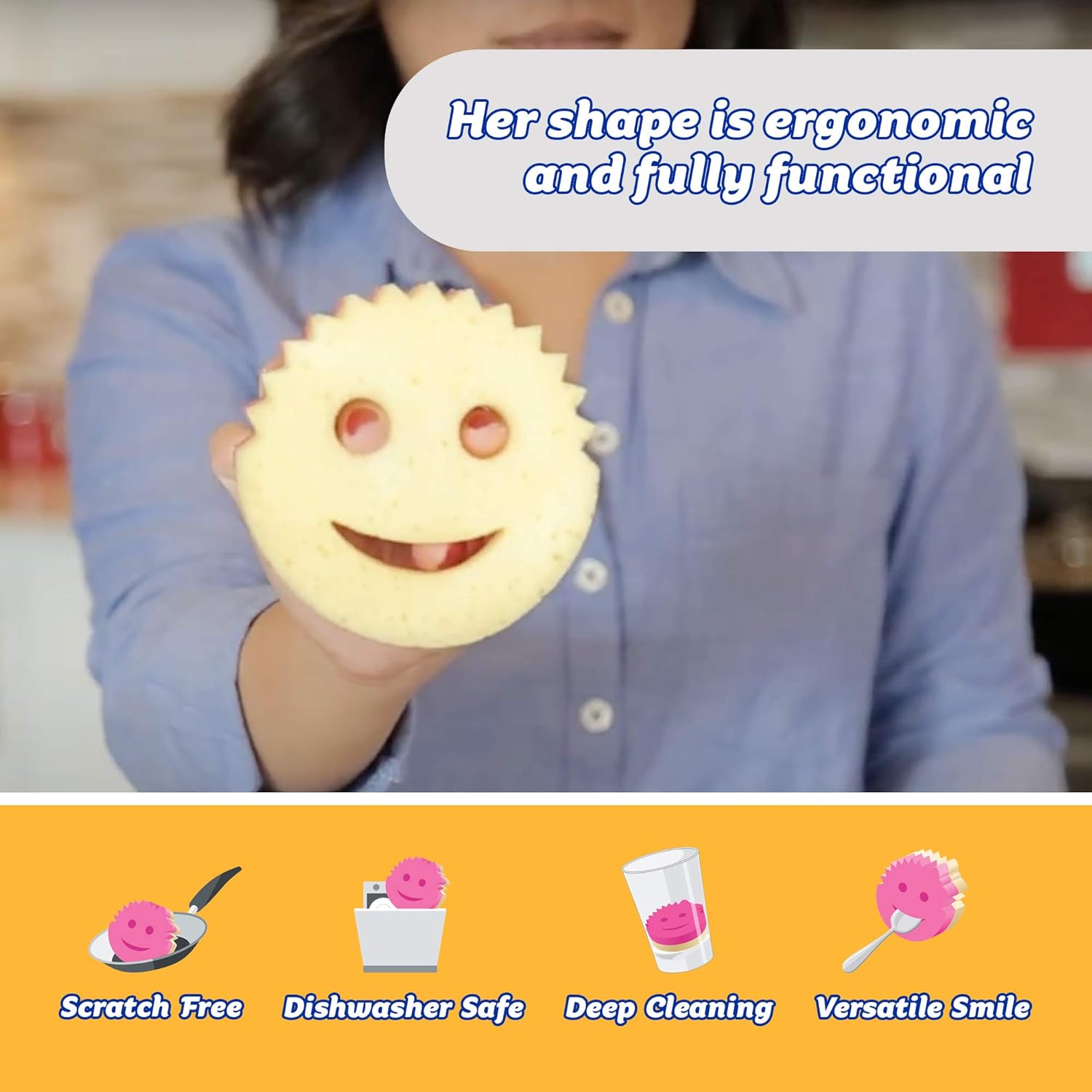 Scrub Mommy – Scratch-Free Dual-Sided Sponge for Kitchen and Home 3
