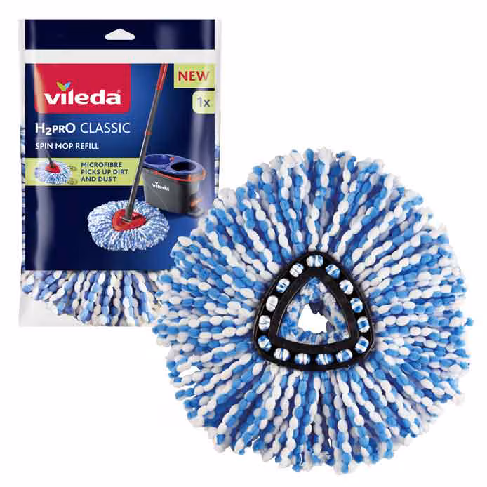 Vileda H2prO Spin Mop Refill – Powerful & Durable Microfibre Cleaning by Vileda
