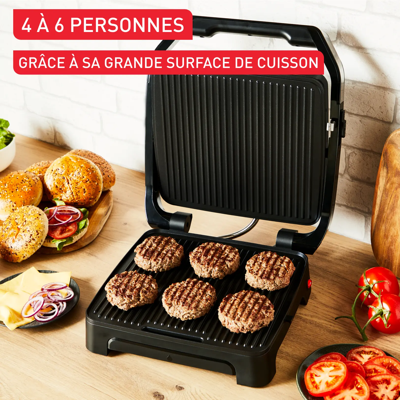 Tefal Appareil à Panini et Gril Inicio Adjust 2000W avec Thermostat Réglable 7