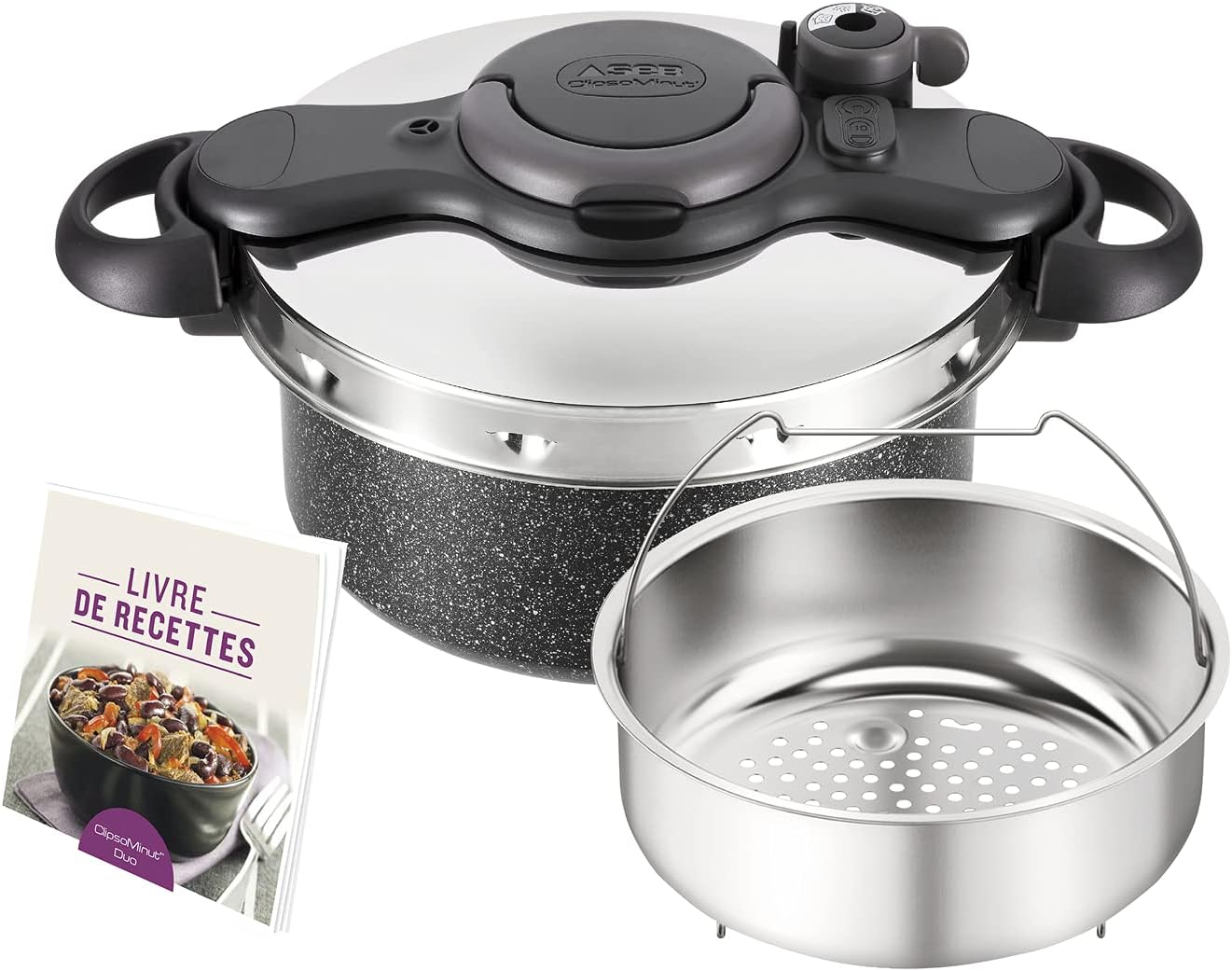 SEB ClipsoMinut' Ultra Resist Stone Finish Pressure Cooker 5L by Seb