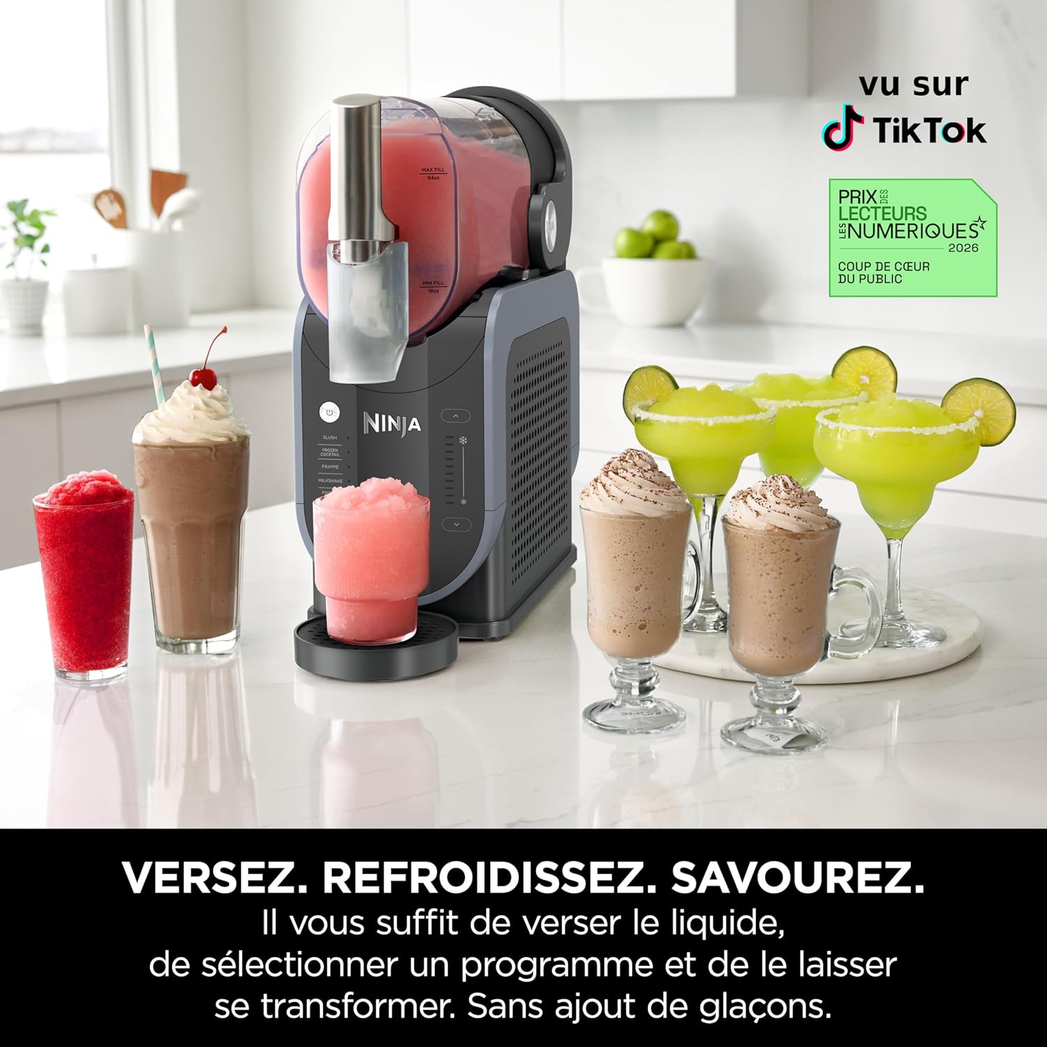 ننجا SLUSHi FS301EU – صانعة آيس كريم، ميلك شيك وعصائر بسعة 1.9 لتر – أزرق ورمادي 3