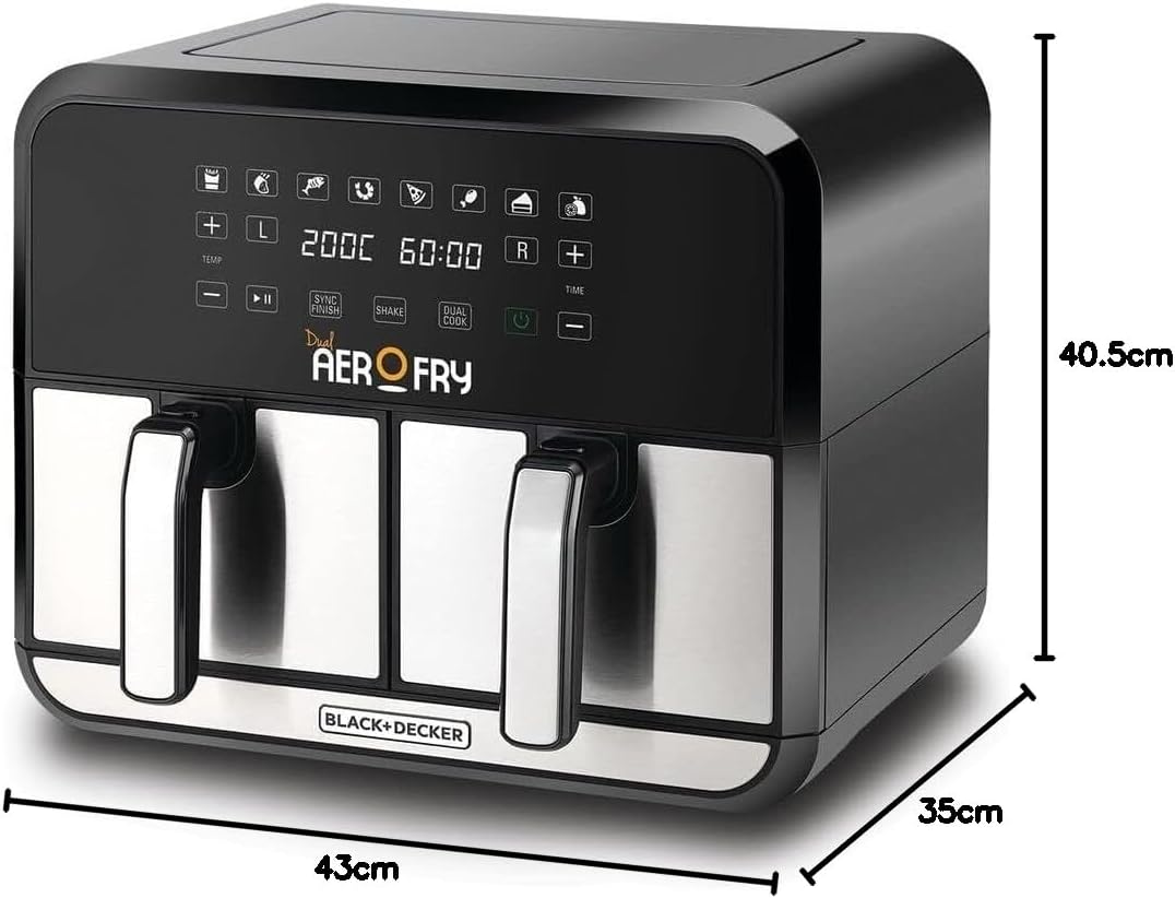 Black & Decker Digital Dual Zone Air Fryer 1700W 4L+4L DZAF1700-B5 7