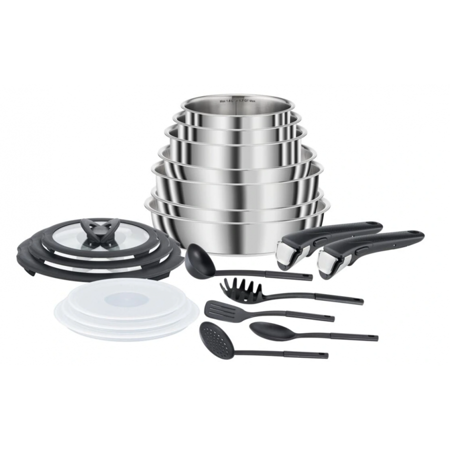 Seb Compact Inox L953SK04 - 20-Piece Induction Cookware Set by Seb