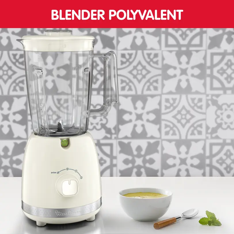 Moulinex Blender Soleil Ivoire 500W 2 vitesses + pulse 3