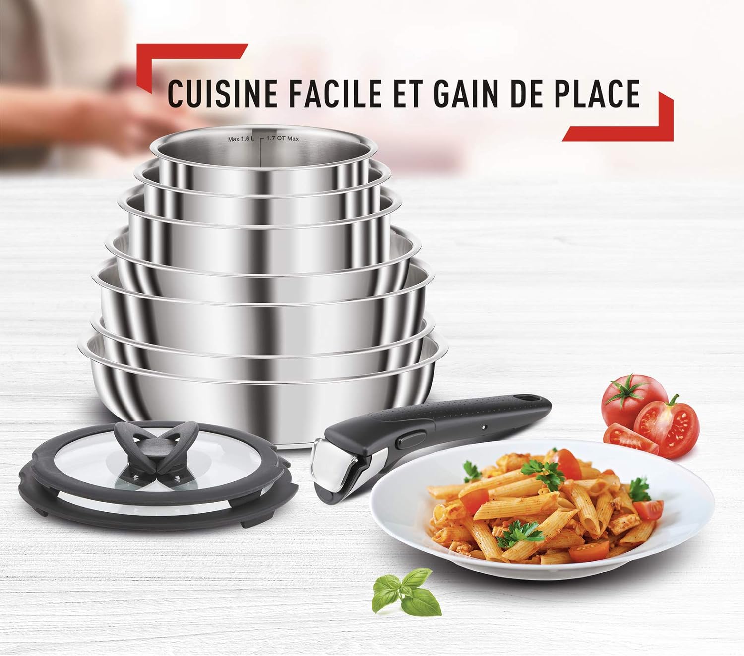 Seb Compact Inox L953SK04 - 20-Piece Induction Cookware Set by Seb - View 2