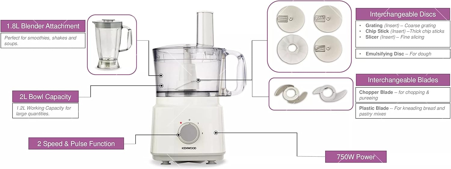 Kenwood 750W Multi-Functional Food Processor FDP03.C0WH 5