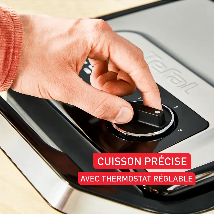 Tefal Appareil à Panini et Gril Inicio Adjust 2000W avec Thermostat Réglable 4