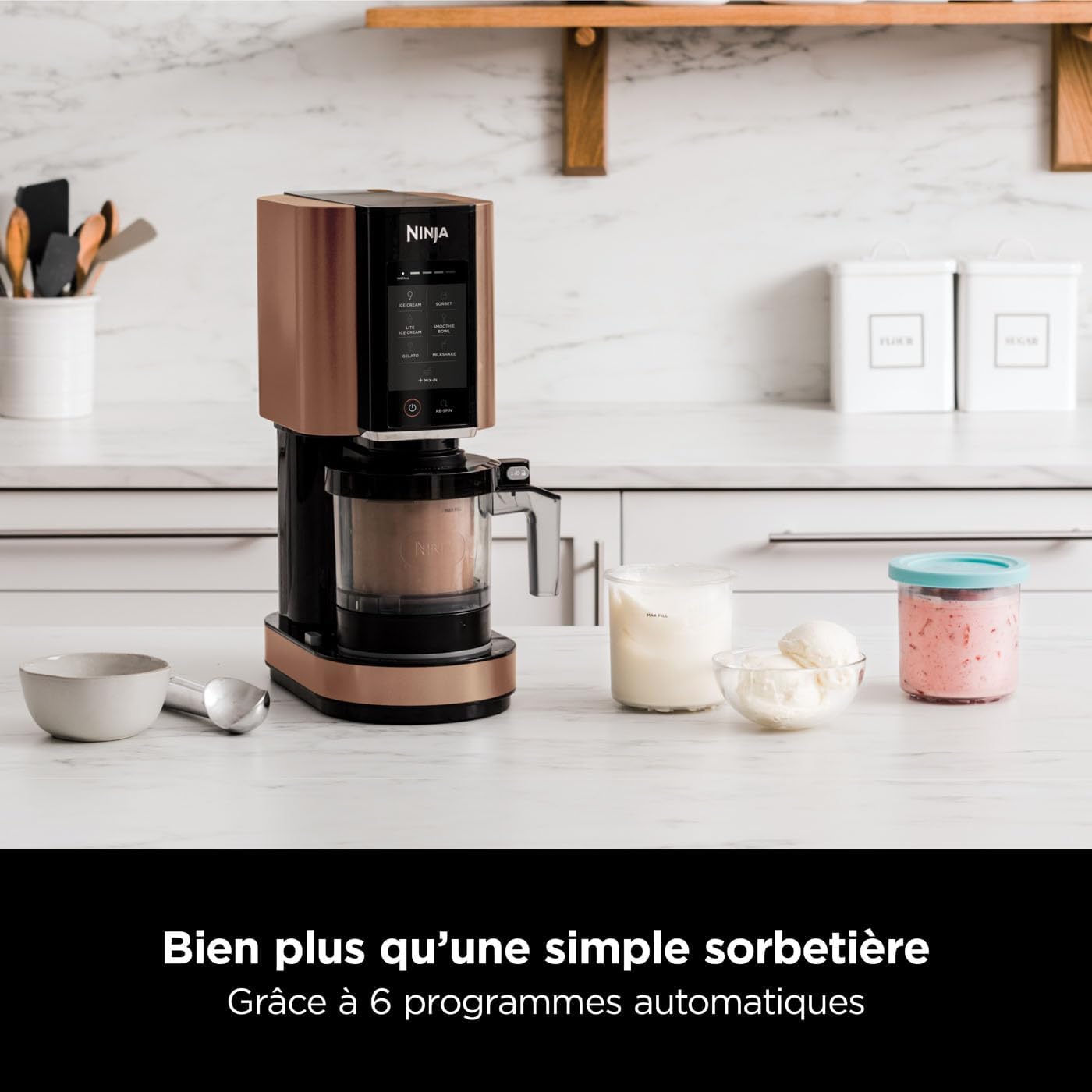 Sorbetière Ninja CREAMi – 800W – 1,4L – 7 Programmes – Noir/Cuivre - View 2