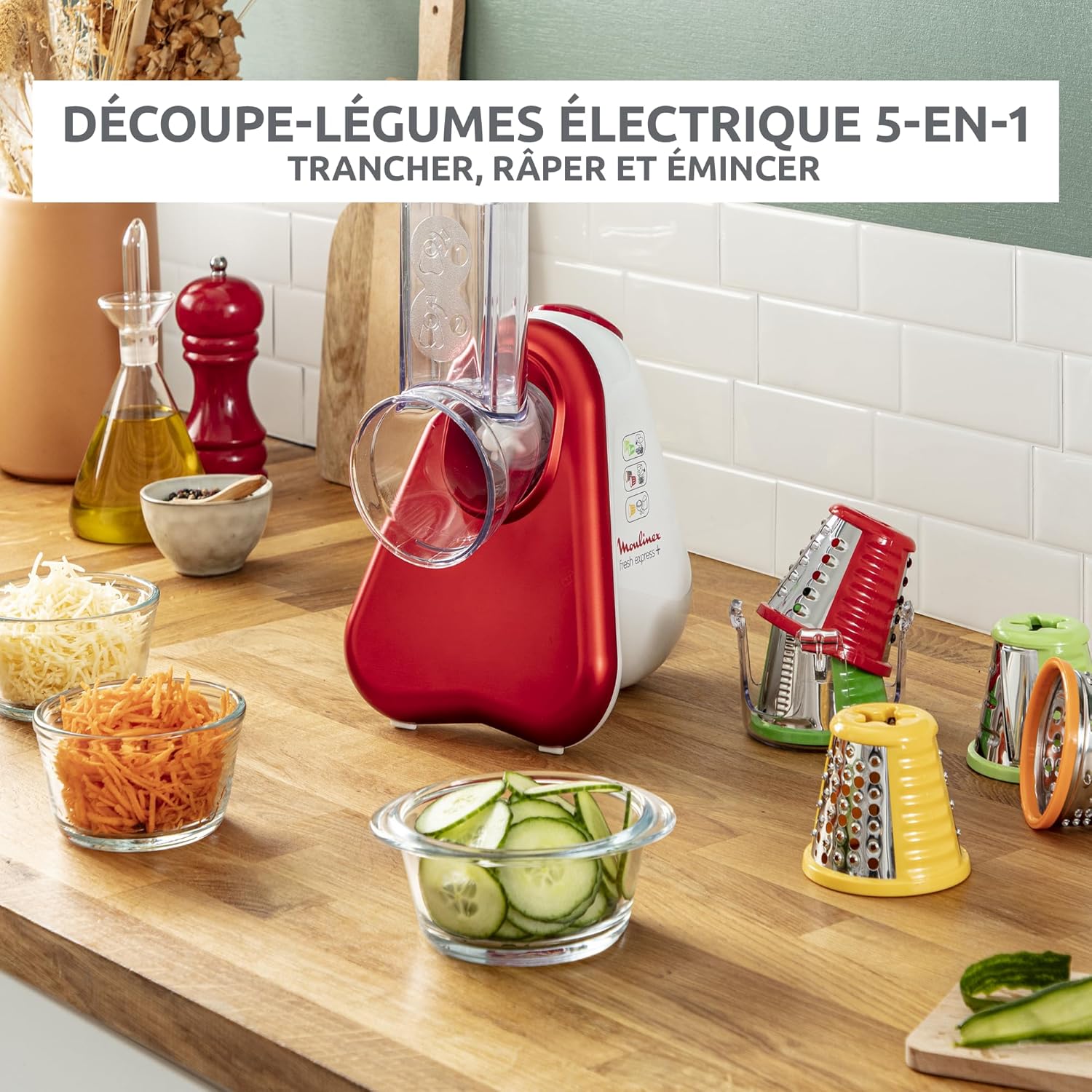 Moulinex Fresh Express Découpe-légumes 5-en-1 3