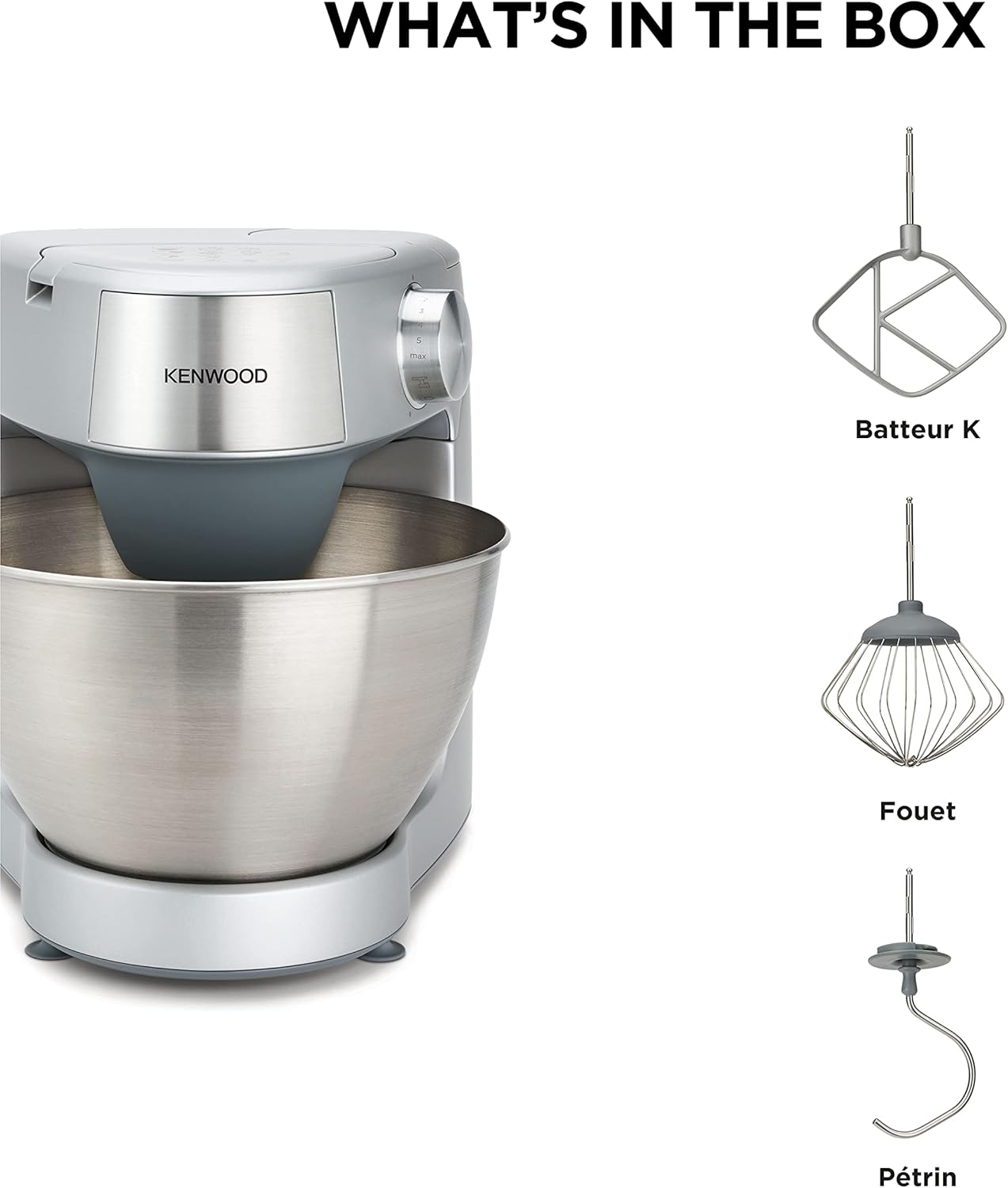 Kenwood KHC29.A0SI Robot pâtissier, 1000 W, 4,3 L, plastique, acier inoxydable, argenté 6