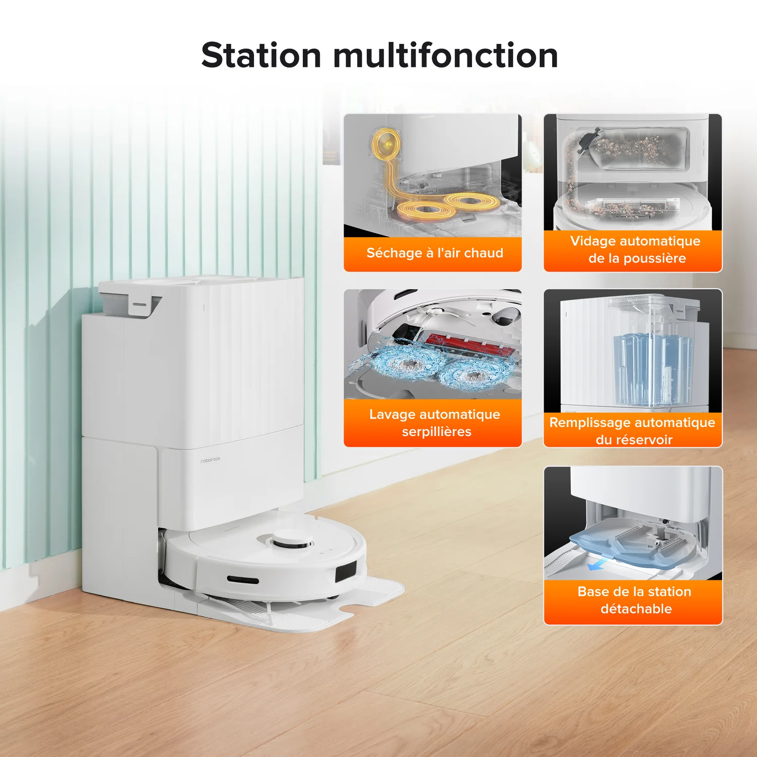 Roborock Qrevo Robot Aspirateur Laveur avec Station Multifonction 3