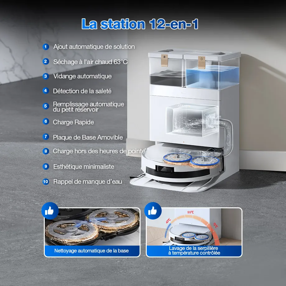 Ecovacs Deebot T50 Max Pro Omni Gen2 Blanc 4