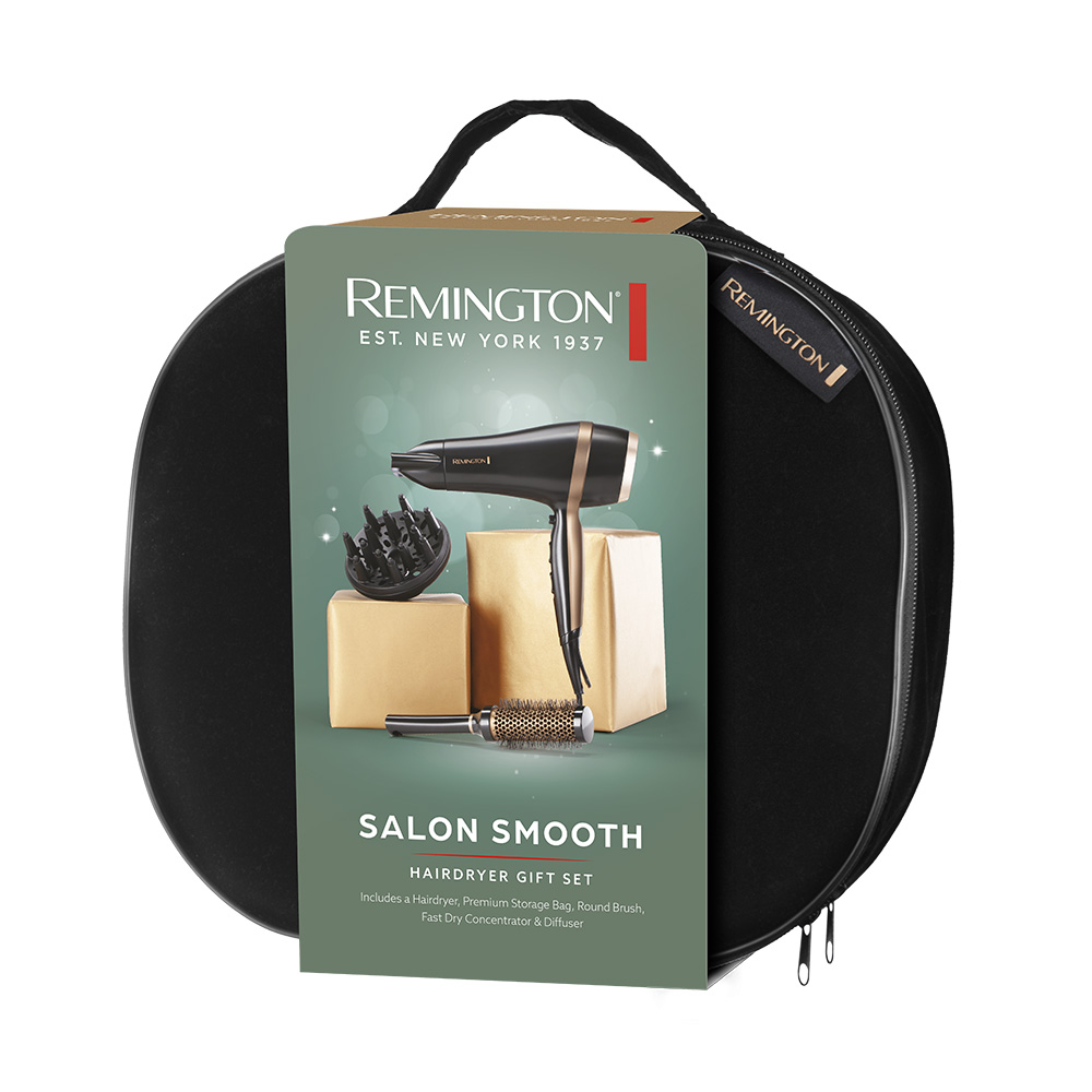 مجموعة هدايا مجفف الشعر ريمنجتون Salon Smooth 2100 واط مع الملحقات by Remington - View 2