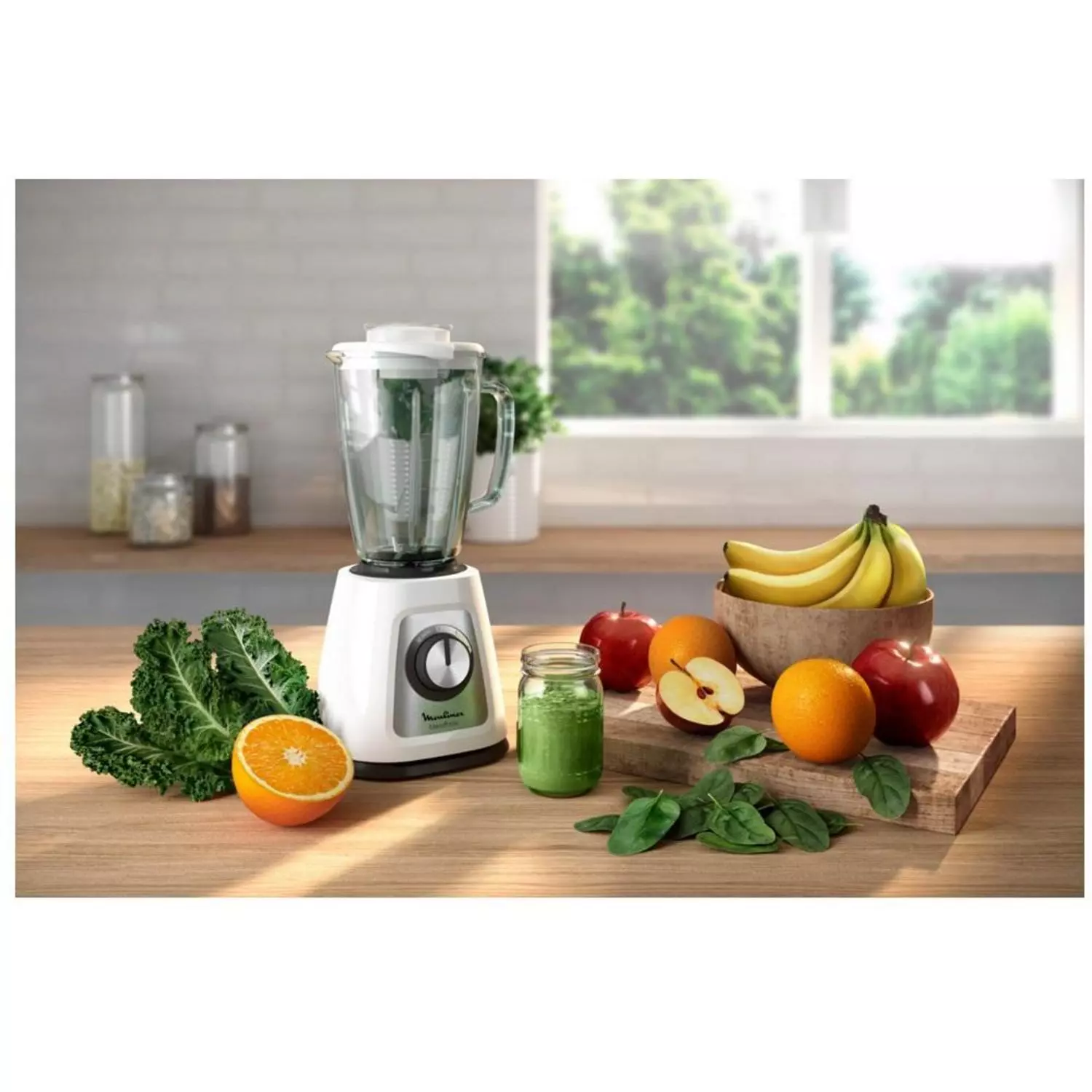 خلاط مولينكس BlendForce زجاجي 1.75 لتر، 800 واط - أبيض 2