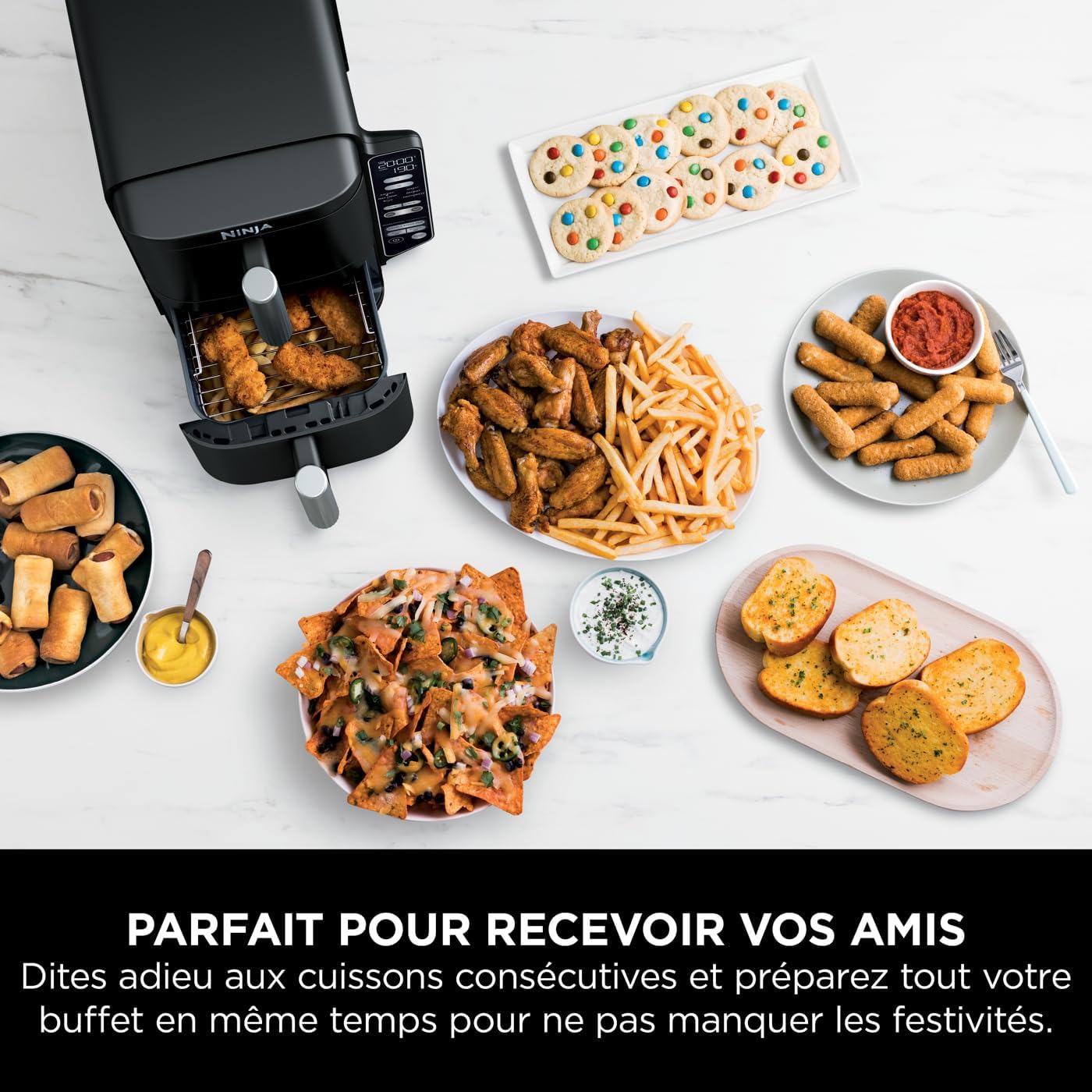 Ninja Double Stack Air Fryer, Vertical Oil-Free Fryer with 2 Drawers, 4 Cooking Levels, 2 Drawers and 2 Racks, Compact Design, 7.6L Capacity 12