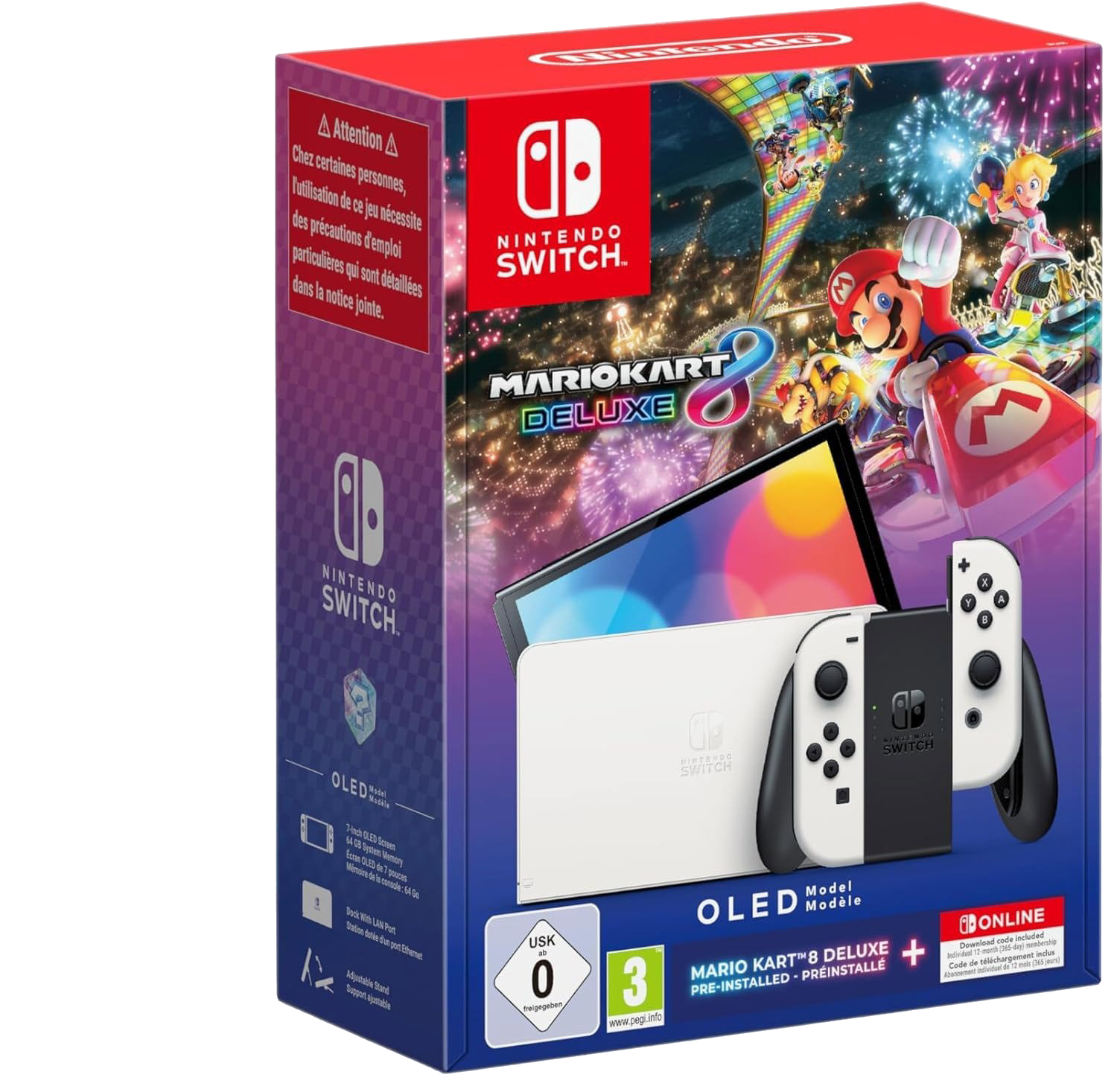 نينتندو سويتش أوليد (أبيض) + ماريو كارت 8 ديلوكس by Nintendo