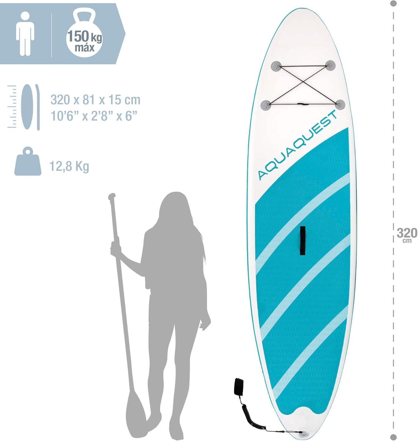 Intex Aqua Quest 320 Sup | Inflatable Paddleboard by Intex - View 2