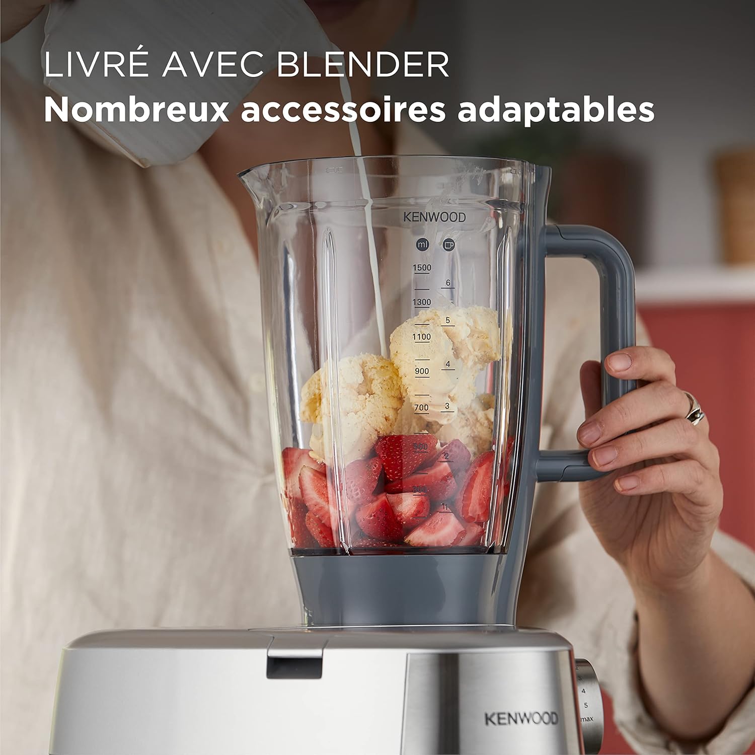 Kenwood KHC29.A0SI Robot pâtissier, 1000 W, 4,3 L, plastique, acier inoxydable, argenté 4