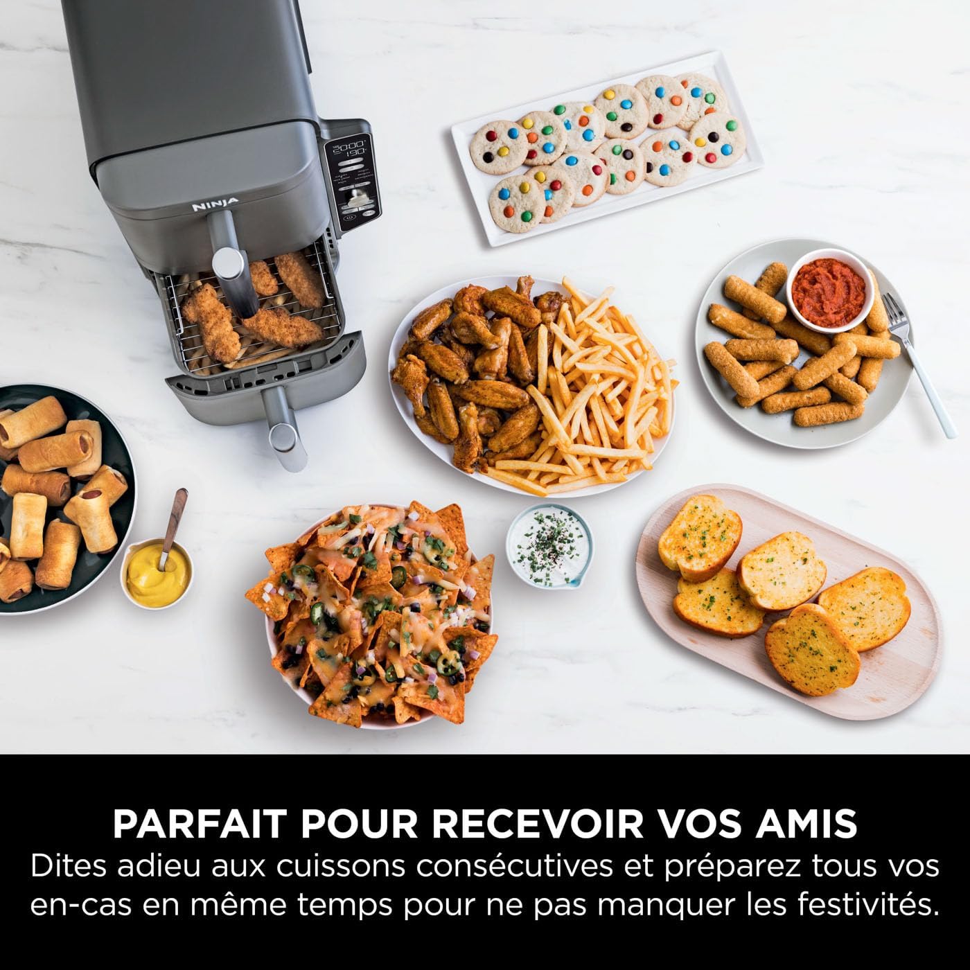 قلاية هوائية نينجا دابل ستاك XL، تصميم عمودي مع درجين، 4 مستويات طهي، شبكتان ورفان، تصميم مدمج، سعة 9.5 لتر 13