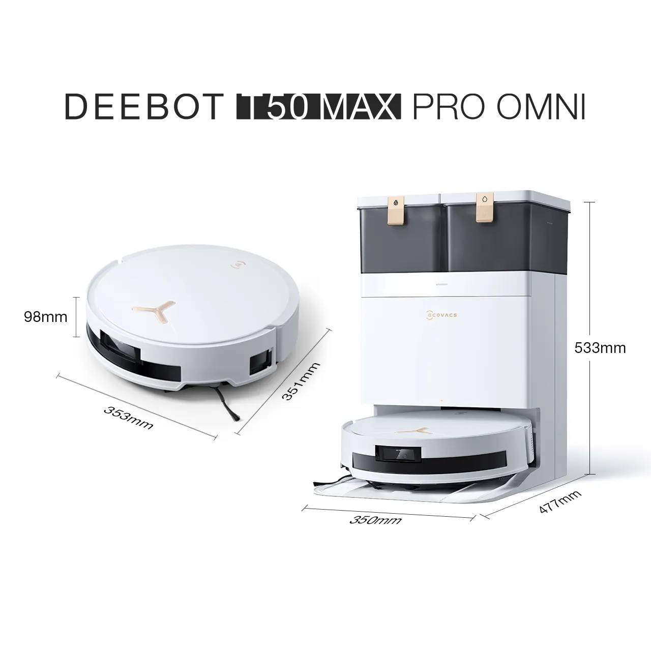 Ecovacs Deebot T50 Max Pro Omni Gen2 Blanc 10