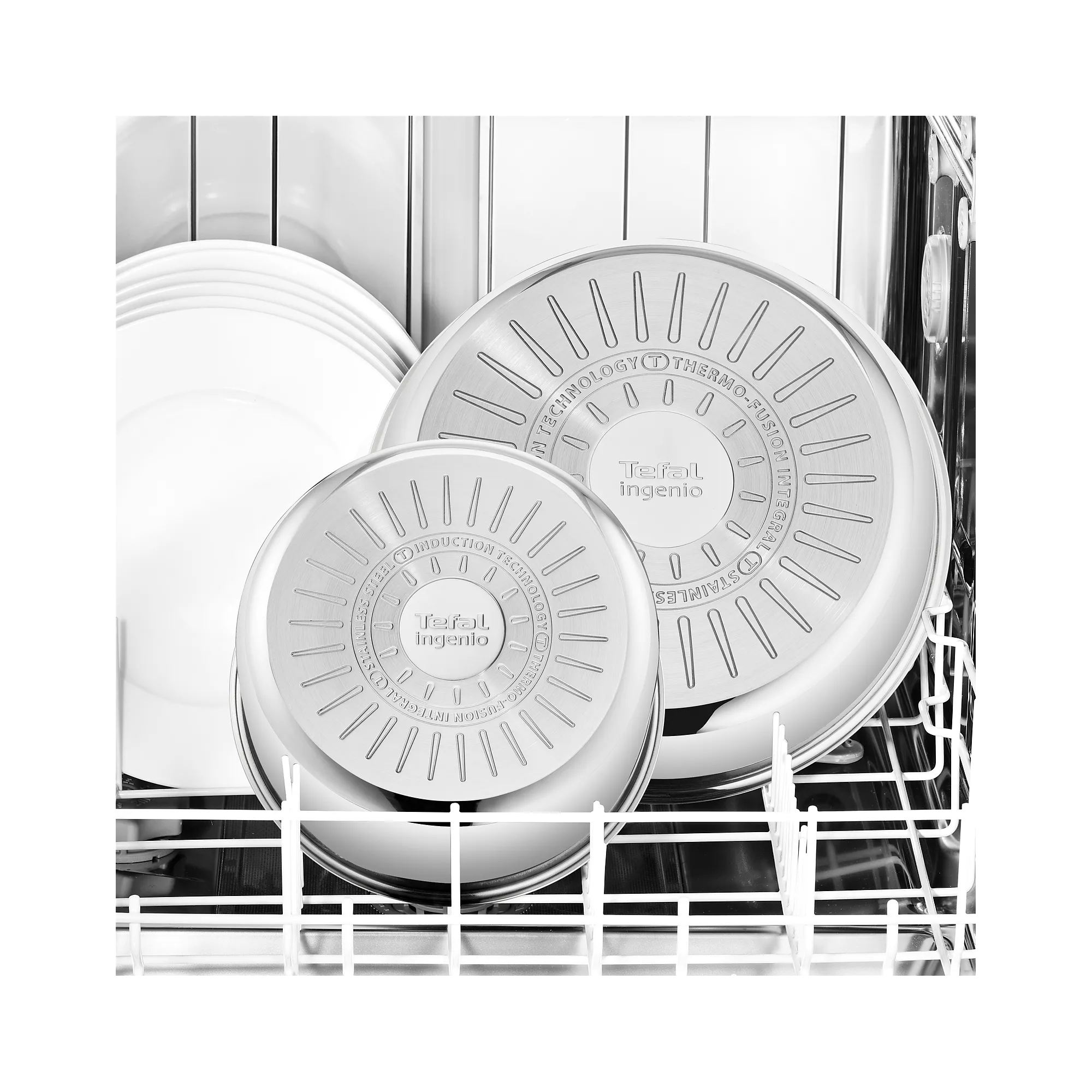 Tefal Ingenio Emotion, 8-piece Cookware Set - Uncoated Stainless Steel 9