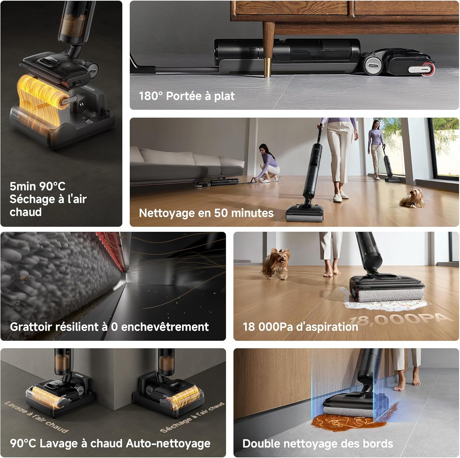 DREAME H12 Pro FlexReach مكنسة كهربائية رطبة وجافة، وصول مسطح بزاوية 180 درجة 9