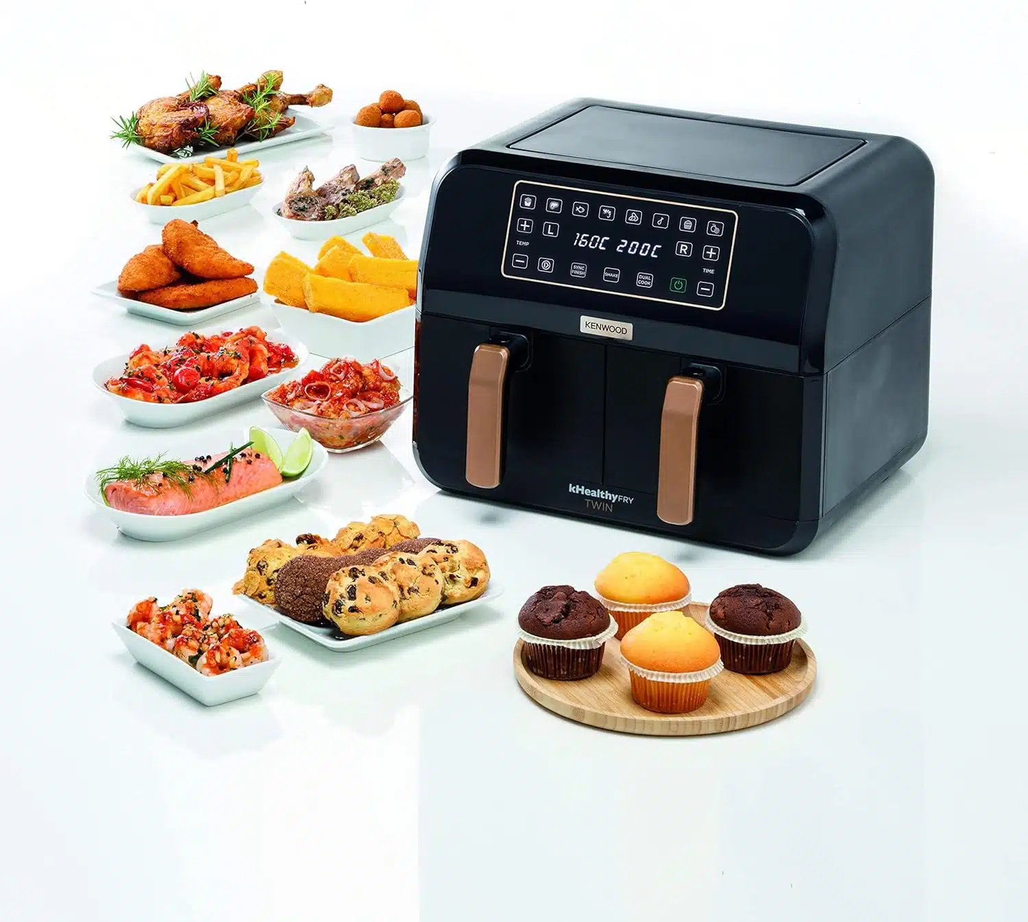 Kenwood Digital Twin Air Fryer 8L (4L/4L) - HFP70.000BK 2