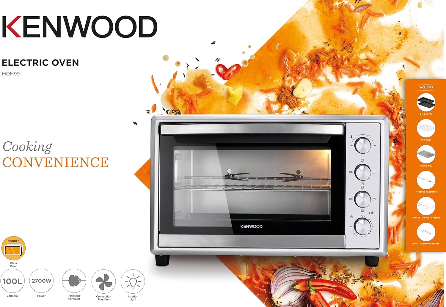 فرن محمص كينوود 100 لتر MOM99.000SS 2