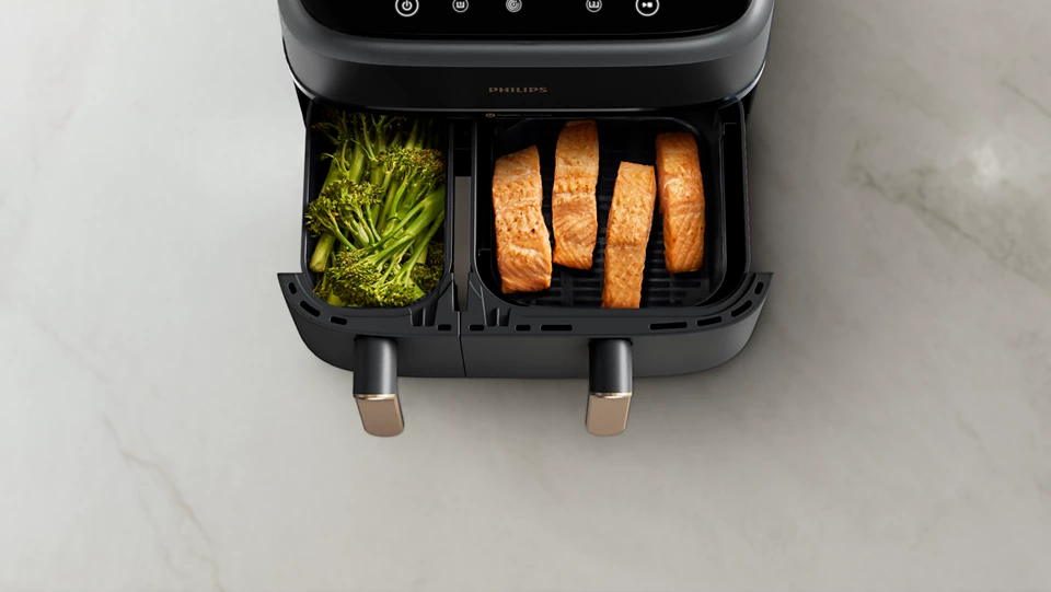 Philips Series 3000 Dual Basket Airfryer, 9L (6L + 3L), 8 Presets, Rapid Air Technology, NA352/00 3